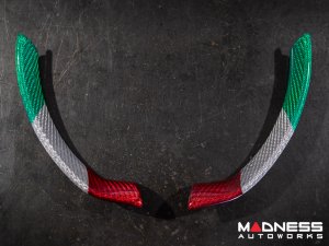Alfa Romeo Stelvio Steering Wheel Side Trim Kit - Carbon Fiber - Pre '20 - Italian Theme - Feroce Carbon